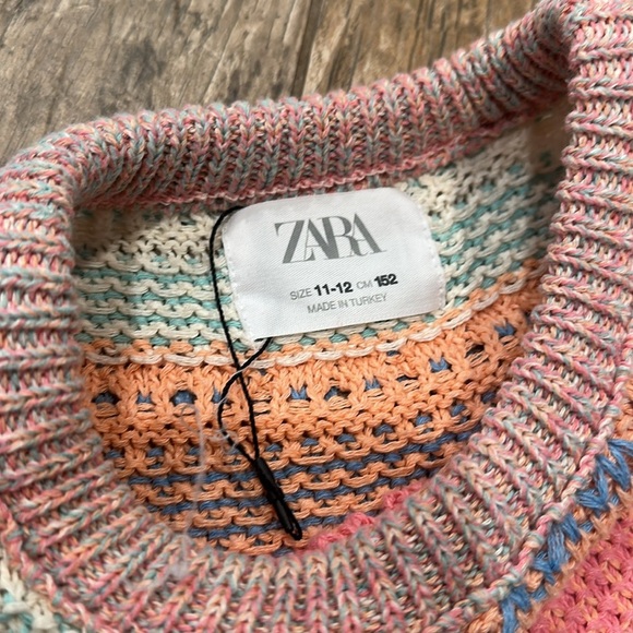 ZARA CROCHET KNIT sweater VEST pink 11-12 - Picture 3 of 5